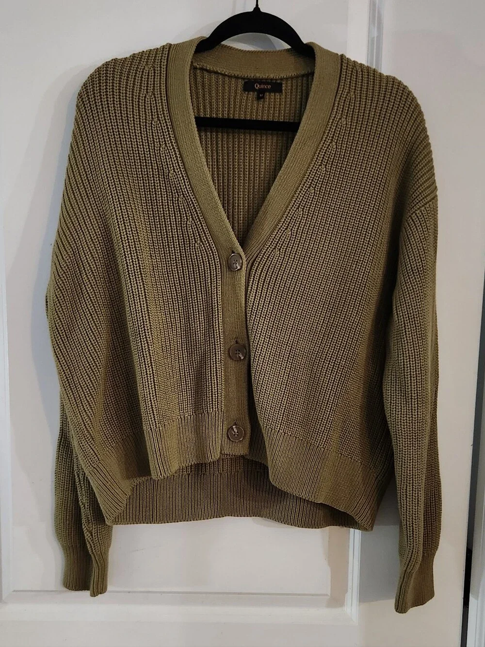 Quince 100% Organic Cotron Fisherman Boxy Cropped Cardigan